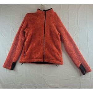 Mountain Hardwear Fleece Womens Size Medium Orange Full Zip Jacket Made In USA